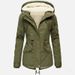 Saldi invernali: cappotto da donna in cotone spesso, snellente e con cappuccio_voghion.com