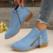 Women's Shoes Thick Bottom Solid Color Pointed Side Zipper Martin Boots For Women 2025 Spring And Autumn New Short Tube Women's Boots_voghion.com