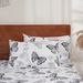 Black & White Floral Butterfly 3D Printed Fitted Sheet - Polyester Bed Cover With Breathable & Wrinkle-Resistant Design_voghion.com