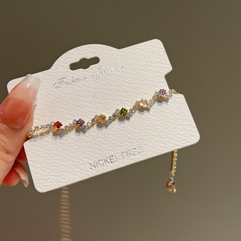 Irregular Colorful Minority Square Rope Simple Versatile Bracelet Female Josia_voghion.com