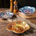 Bohemian Ceramic Dinner Plate Set - Hand-Painted Under Glaze Deep Dish (10.5 Inch, Microwave & Dishwasher Safe)_voghion.com