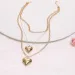 Set di orecchini placcati in oro con collana e bracciale a forma di cuore HOVANCI per donna_voghion.com