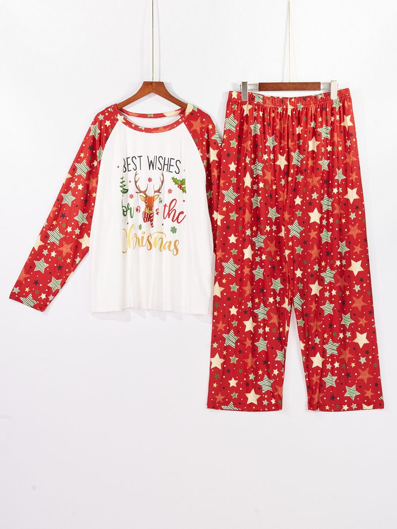 Women's Clothing large size pajamas Christmas atmosphere elk autumn new long sleeved trousers cardigan suit home clothes_voghion.com