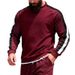 Heavyweight Color Block Sweatshirt For Men – Autumn/Winter Thermal Base Layer, Commuter & Outdoor Casual Pullover_voghion.com