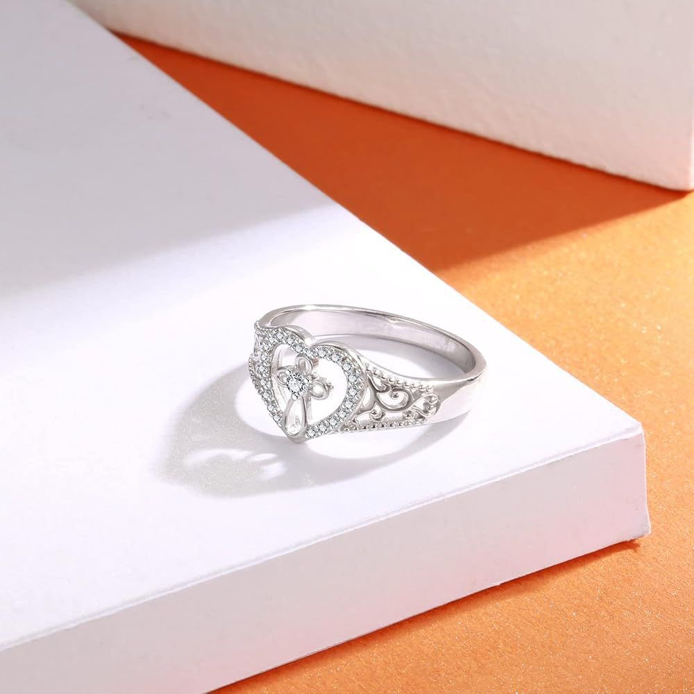 Anello in argento sterling S925 per donna, design alla moda e avanzato con croce cava, anello di lusso versatile e leggero_voghion.com