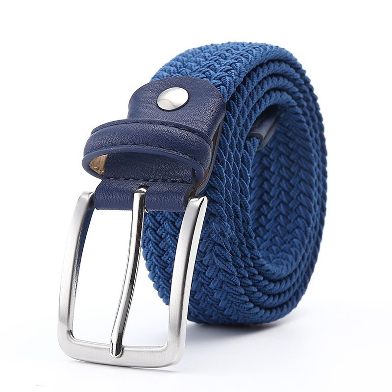 HOT Elastic Men And For Women Waist Canvas Stretch Braided Woven Leather Belt 1-3/8" Wide Dark Brown Extend 160 CM_voghion.com