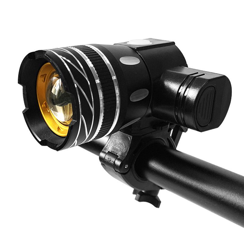 Příslušenství pro horská kola, jízdní kolo, světlomet T6, nabíjení přes USB, silné světlo, teleskopický zoom, jasné LED výstražné světlo_voghion.com