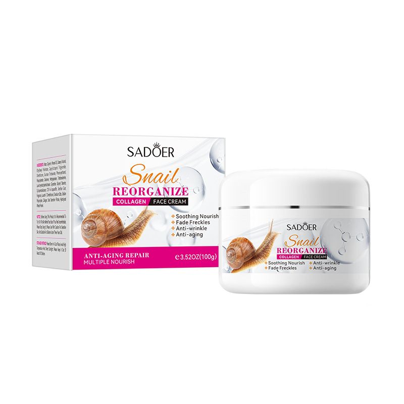 Crema idratante al collagene ristrutturato con bava di lumaca SADOER in inglese completo_voghion.com