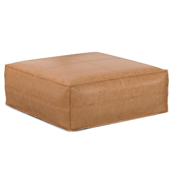 Brody - Extra Large Coffee Table Pouf - Distressed Brown_voghion.com