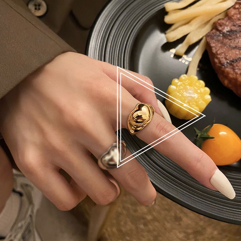Japanische und Koreanische neue liebe Englisch buchstaben retro ring temperament einfache student metall einfache schmuck_voghion.com