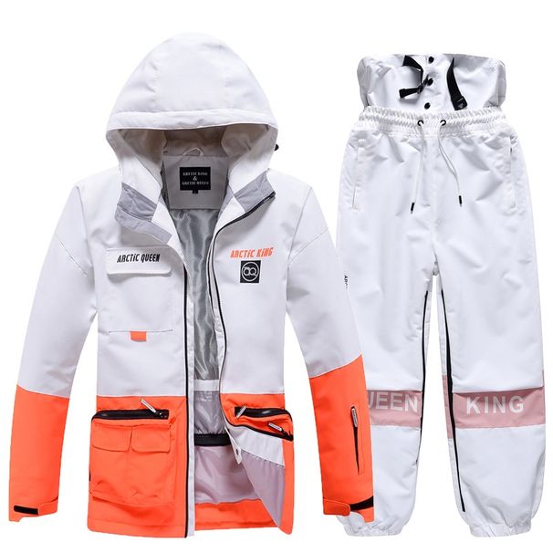 001 Set For Men Women, Couple Style, Warm Thickened, Korean Version Jacket Pants Set, Snowboard And Snow Ski Suit_voghion.com
