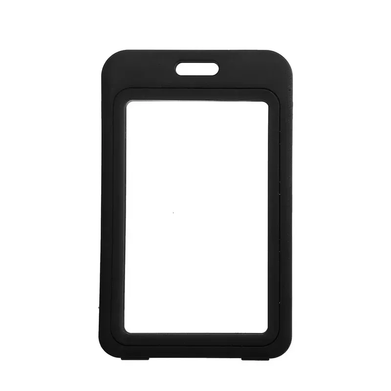 Porta badge da lavoro portatile multicolore con protezione trasparente in plastica rigida verticale bifacciale 250509_voghion.com