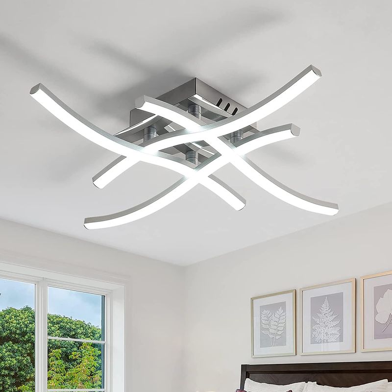 GOECO Moderne LED-Deckenleuchte mit 36 cm LED-Chips, 24 W Deckenlampe 6500 K Kaltweißes Licht, Innenbeleuchtung 220 V_voghion.com
