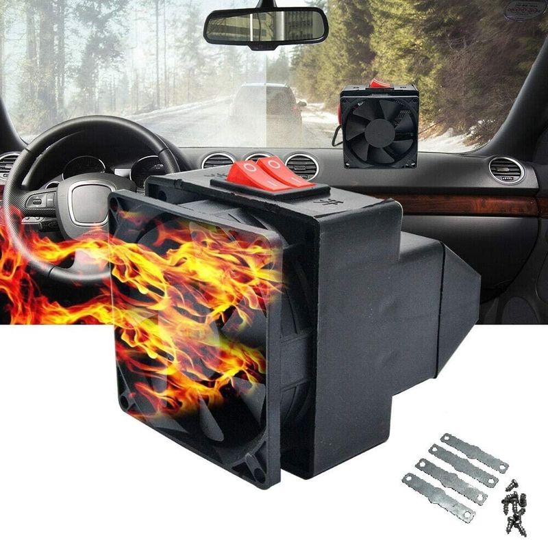12V/24V Auto Heizung Heizung Heißer Fan Fahren Defroster Demister Für Fahrzeug Tragbare Temperatur Control Gerät_voghion.com