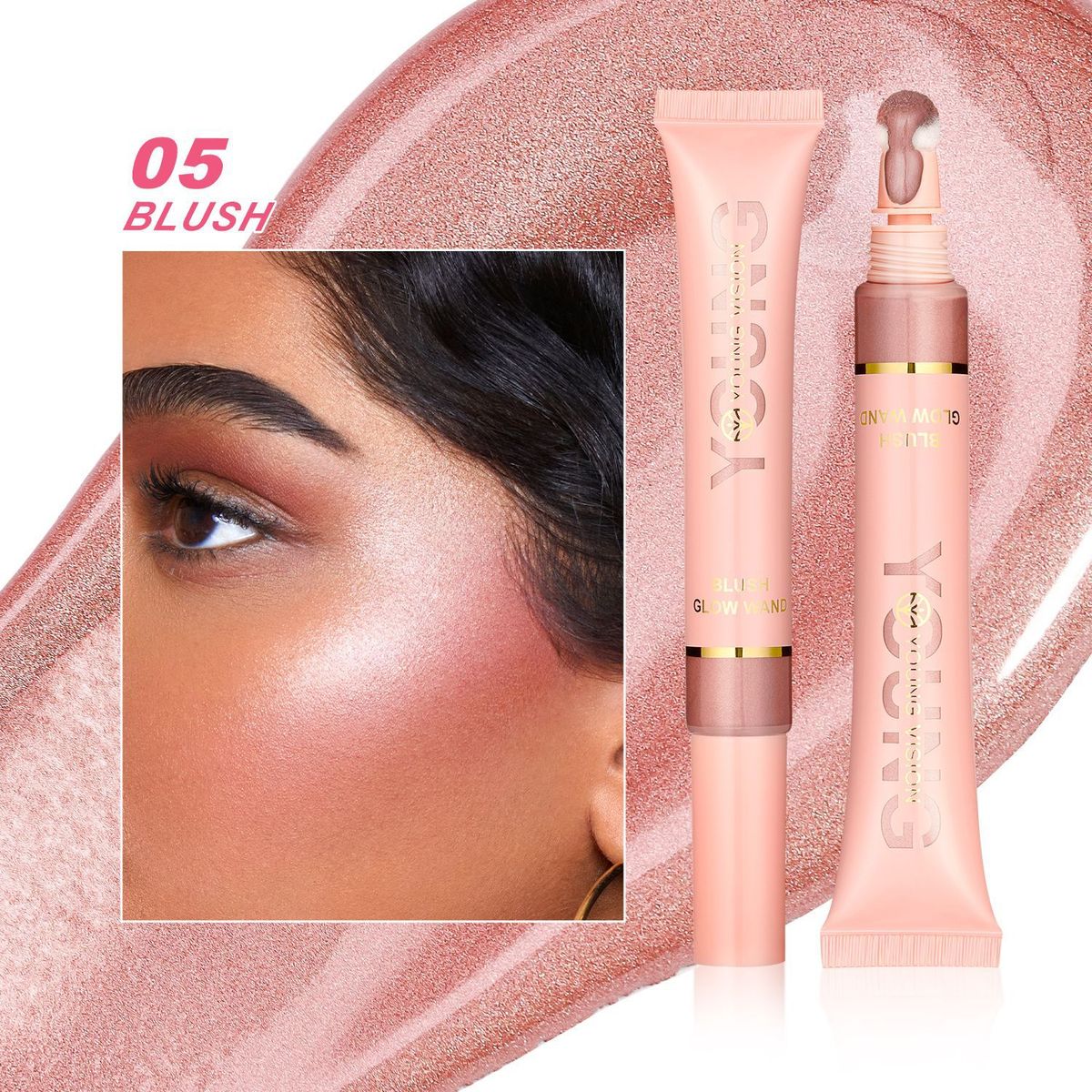 Rouge YOUNG VISION Liquid Air Cushion Contouring Blush Highlighter Stick Perlmuttartiges, zartes Rouge-Liquid Einfach zu bedienen und zu tragen_voghion.com