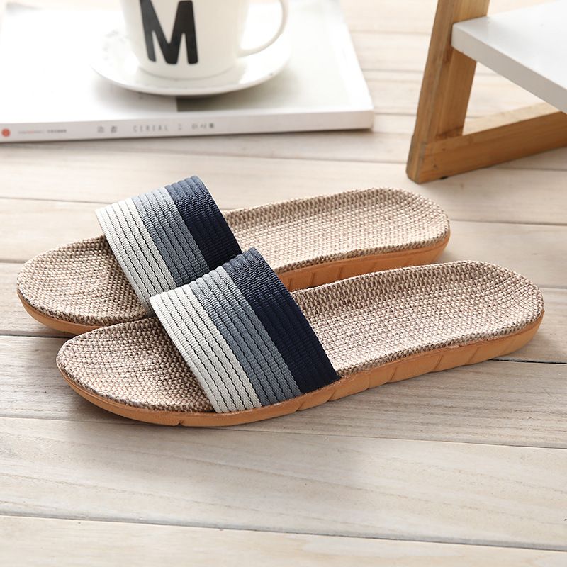 Linen House Slippers For Women - Silent Soft-Soled Indoor Shoes With Thick Cushion Comfortable Non-Slip Home Sandals For Hardwood Floors_voghion.com