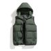 "Men's Fleece-Lined Hooded Vest, Winter Warm Zip-Up Puffer Gilet, Slim-Fit Casual & Outdoor Layering Piece (Black/Gray/Red/Green/Khaki/Navy)"_voghion.com