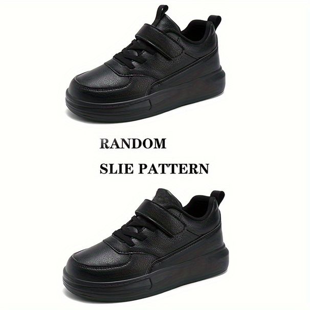 Boy's Solid Skate Shoes, Lace Up Comfy Non Slip Stree Style Sneakers For All Seasons Outdoor Workout Activities_voghion.com