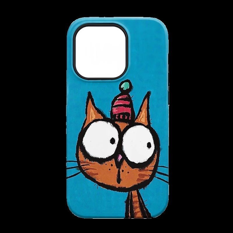 【 Sturzbeständeg an haltbar】 Big Eyed Cat Phone15 Phone 14pro Hard Case, 13promax, 12 Film, 11 Glänzend XS_voghion.com