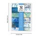 12 Sheets/pack Blue Gradient Printing Theme Wrapping Paper Cutting Decoration Gift Notebook Surrounding Material Paper_voghion.com