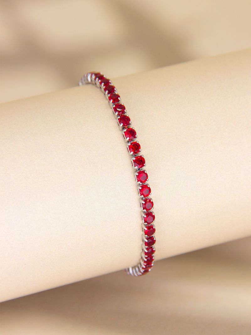 Colored diamond bracelet full of diamonds for women, crystal zircon tennis player_voghion.com