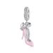 Rosa High Heels Anhänger Charm, Sterling Silber Charm Perlen_voghion.com