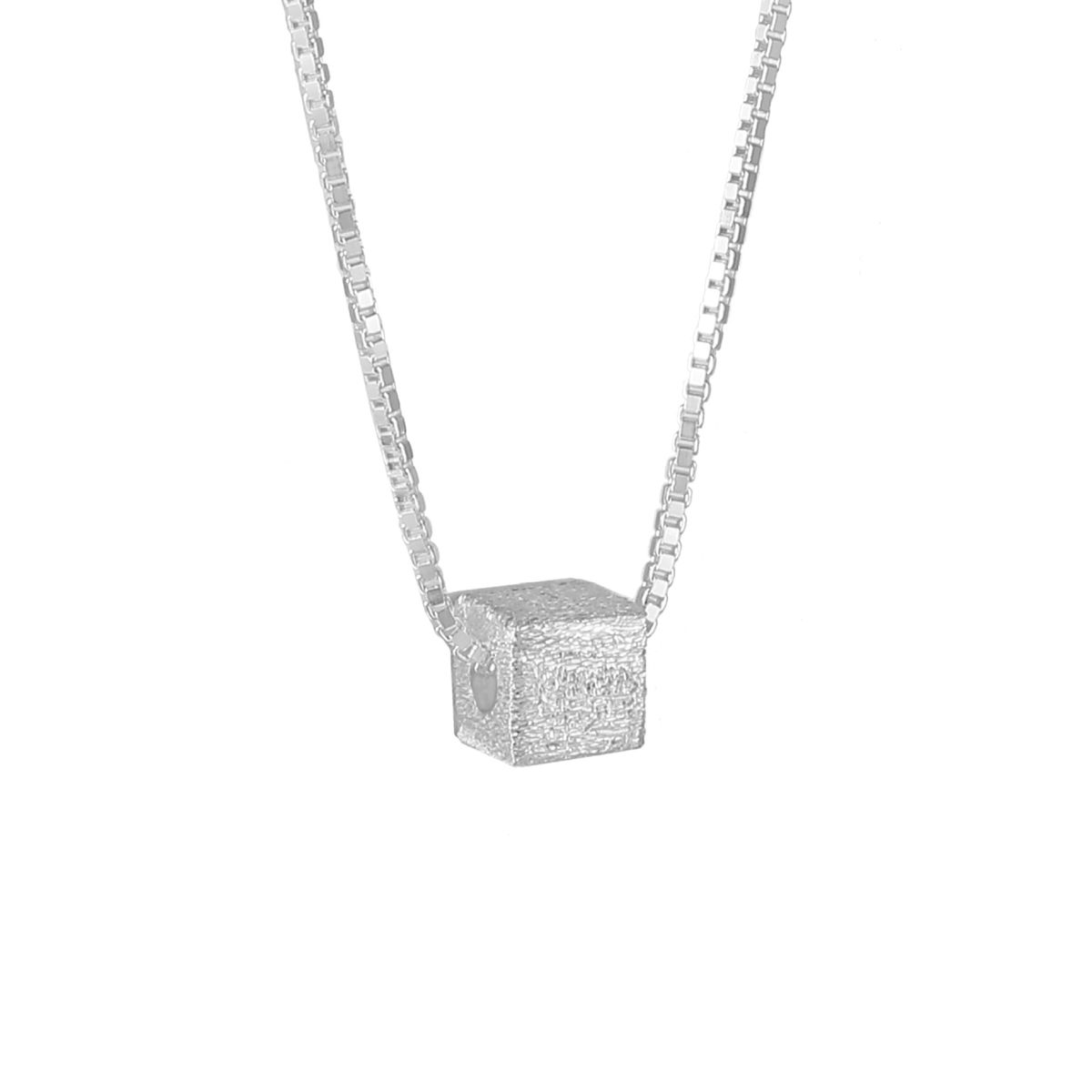 Biżuteria damska S925 Srebro Sterling Mały kwadratowy naszyjnik Lato Uniwersalny Prosty styl Ins Styl Łańcuszek obojczyka Naszyjnik Dopamina Niche_voghion.com