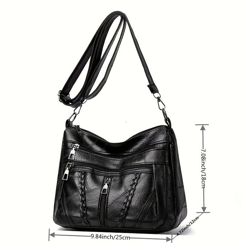 Modische Herrentasche mit geflochtenem Detail, Geldbörsen mit mehreren Taschen, verstellbare Schultertasche zum Ausgehen, ideales Geschenk für_voghion.com