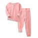 Processing Children's Warm Underwear Set Autumn And Winter Plus Fleece Thickened Cuhk Children Long Johns Boys And Girls Home Wear_voghion.com