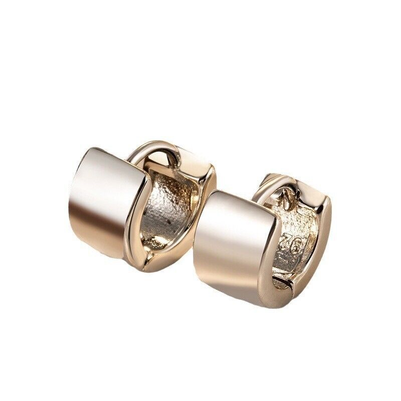 Orecchini a cerchio semplici in argento sterling 925 con fascia larga, per donna e ragazza, A33_voghion.com