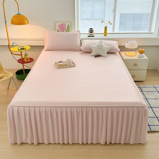 Kühlendes Viskose-Bettlaken-Set – Faltbare Sommerdecke aus Eisseide mit Anti-Rutsch-Punkten (Mintgrün/Grau/Karamell/Blau/Pink, 120 x 200 cm bis 200 x 220 cm)_voghion.com