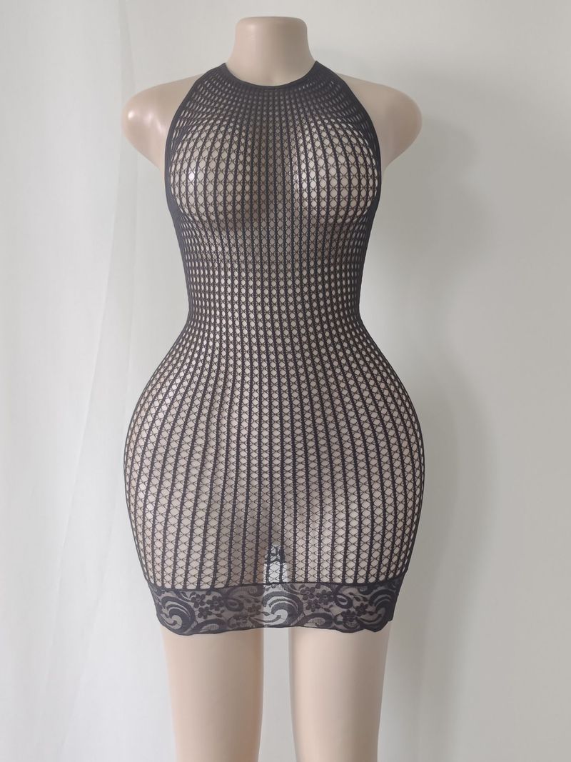 Einteiliger Netzanzug für erotische Dessous für Damen_voghion.com
