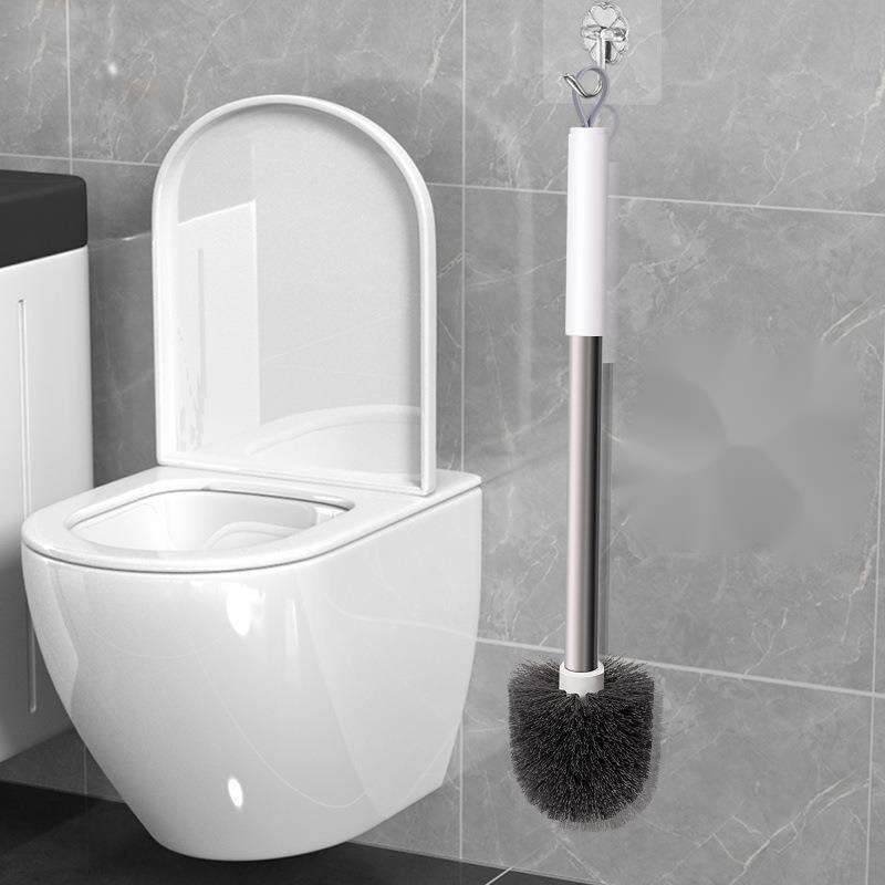 Reinigungsbürste für die Toilette, keine toten Ecken mit Sockel, Badezimmer-Set mit langem Griff, Rundkopfbürste_voghion.com