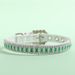 Set Pink Square Collar Small Cat Green Zircon Leash Dog Chain_voghion.com