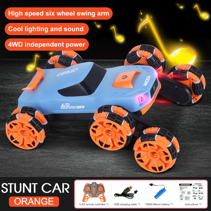 Six-wheel remote control deformation car stunt dump car off-road climbing car children's electric toy_voghion.com