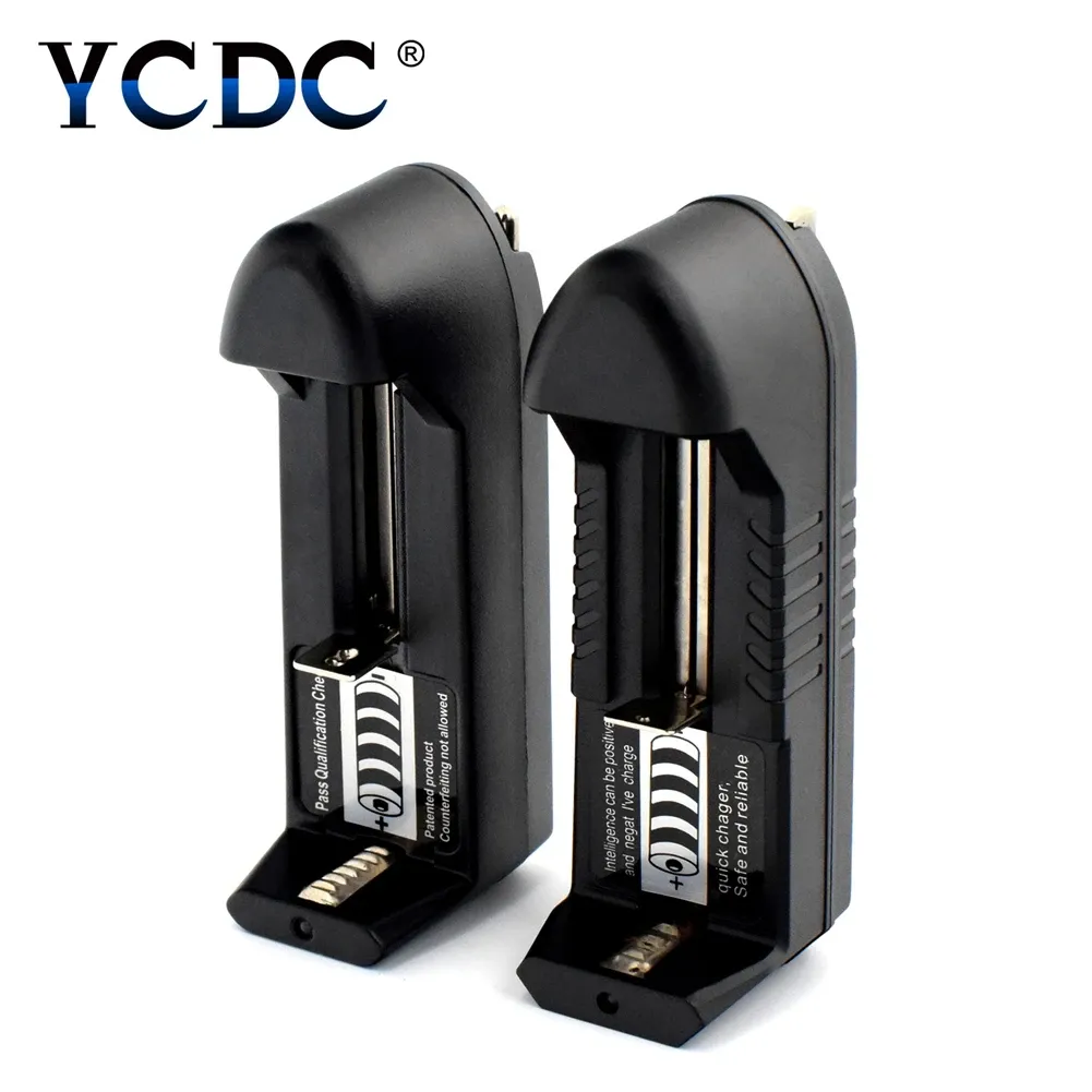 18650 3.7v Li-ion Battery Charger Portable Single Slot Battery Smart Charger AC 110-220V With LED EU/US 18650 Cell Charger_voghion.com