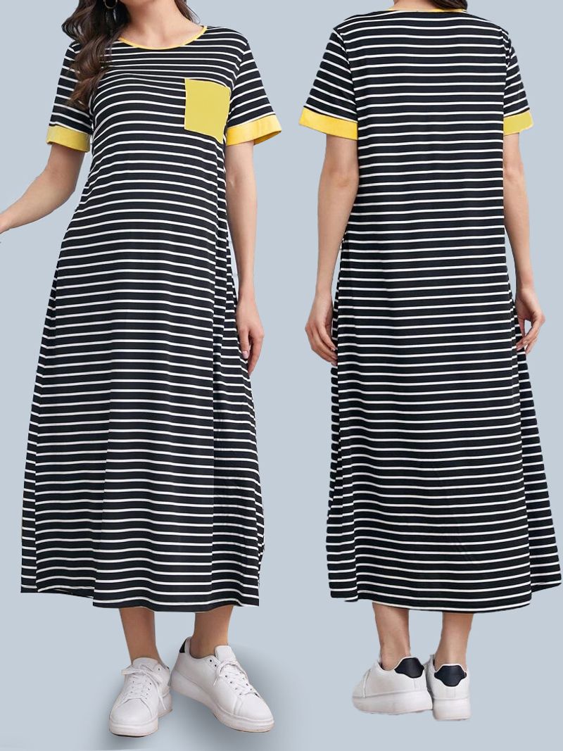 2024 Neues spezielles kurzärmliges Rundhals-Stillkleid für Schwangere_voghion.com