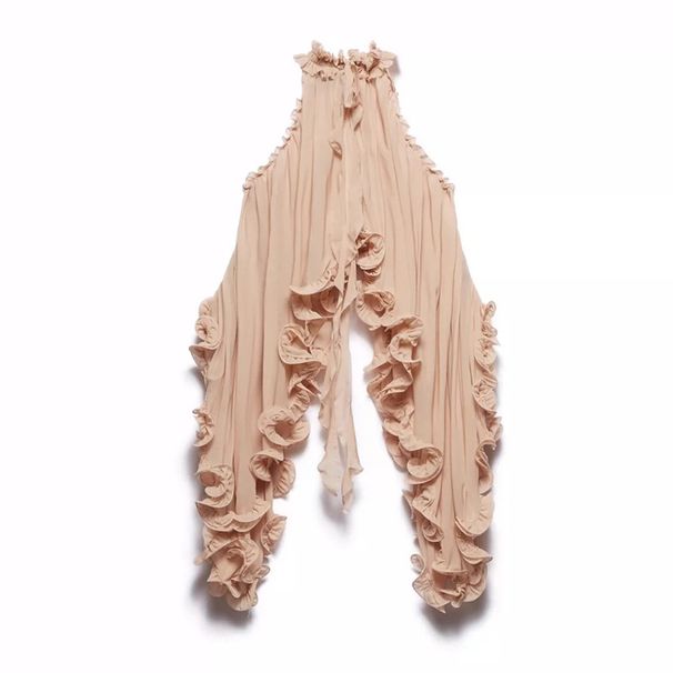 Damenbekleidung Nische Cowboy-Stil Rüschen Ärmelloses Hosenträger-Top Kurzer Rock Anzug_voghion.com