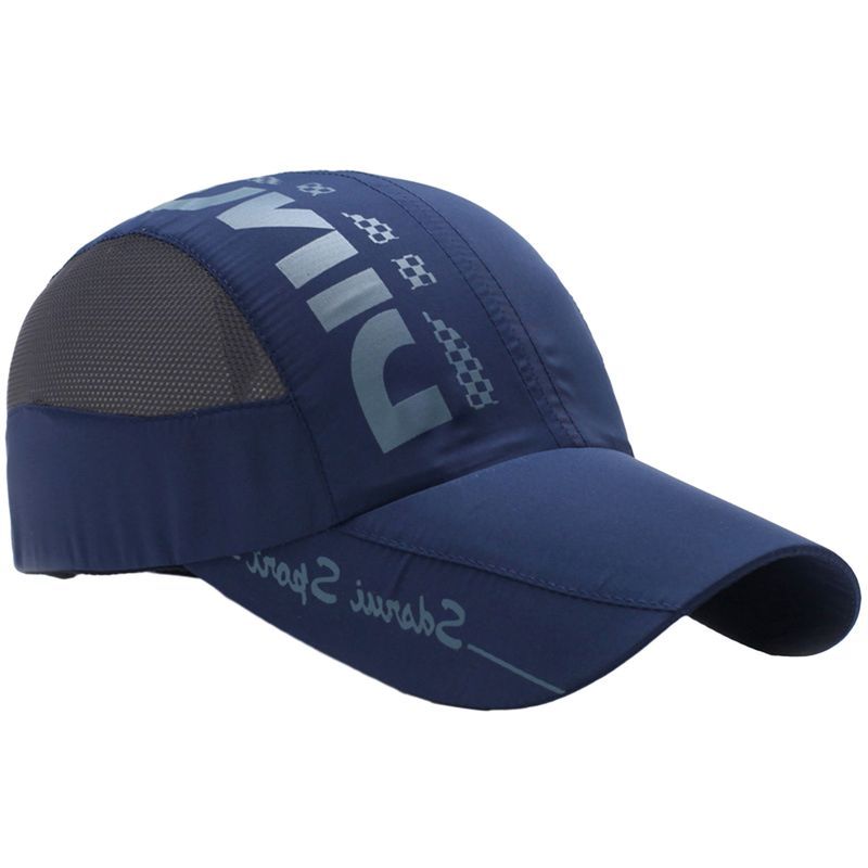 XinWq Summer Letter Print Extended Brim Adjustable Baseball Men Women Sports Running Sunscreen Visor Mesh Patcowork Sun_voghion.com