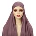 New chiffon turban pleated hat set, single color mercerized cotton turban pleated bottom hat_voghion.com
