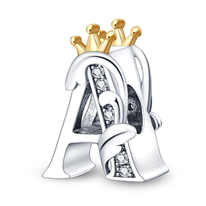 Gioielli da donna, personalità creativa, ciondolo con perlina a forma di lettera A, in argento placcato in rame, braccialetto fai da te avanzato_voghion.com