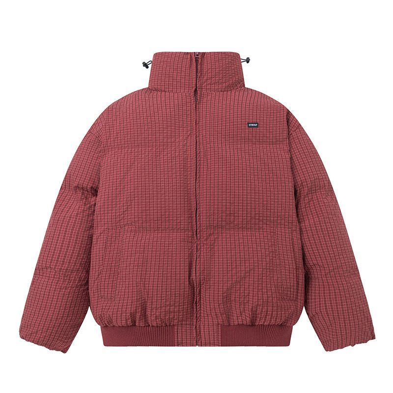 Minimalist Unisex Puffer Jacket – Stand Collar Polyester Fill Coat (Oversized Fit, Anti-Wrinkle, Streetwear Essential, M-XXL)_voghion.com