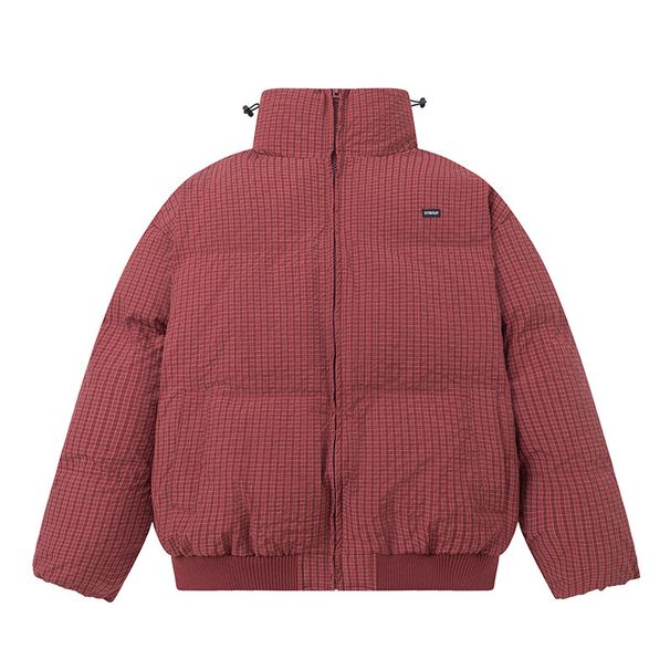 Minimalist Unisex Puffer Jacket – Stand Collar Polyester Fill Coat (Oversized Fit, Anti-Wrinkle, Streetwear Essential, M-XXL)_voghion.com