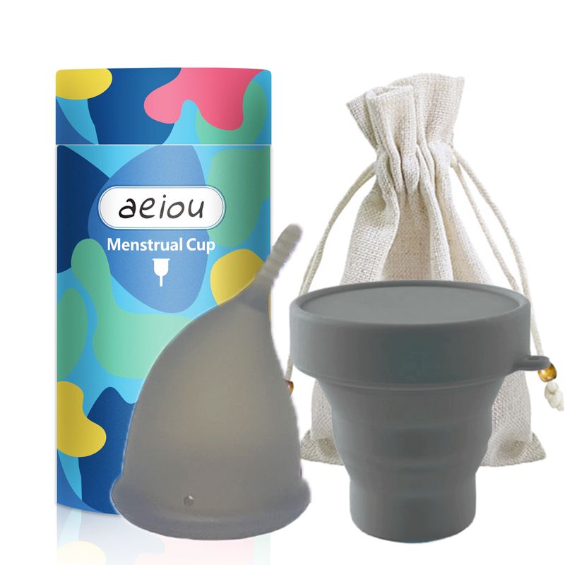 Medical Eco-friendly Reusable Soft Silicone Menstrual Cup Set With Menstrual Cups Sterilizer Feminine Hygi           s_voghion.com