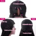 V Part Human Hair Straight Wigs Full Machine Made Head Clip Half Wig_voghion.com