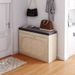Shoe And Bench Seat Shoe Cabinet Cushion Rack Rattan Shoe With FlipDrawer Hallway_voghion.com