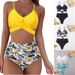 Peldkostīmi Sieviešu seksīgi sadalīti bikini Bikini krusta leoparda raksta peldkostīmi_voghion.com