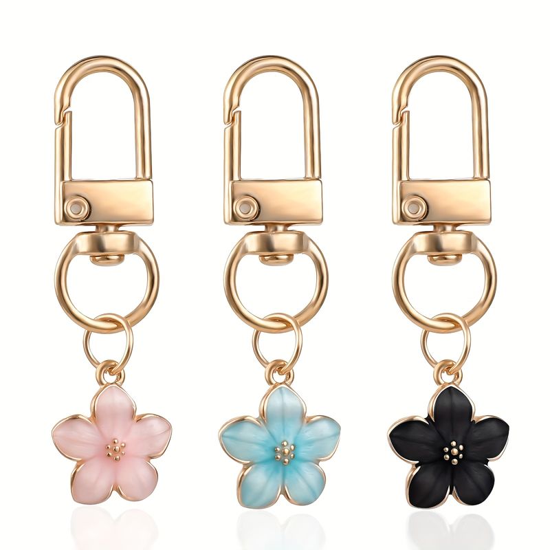 3 lindos llaveros de flores, accesorios para carteras, hermosos llaveros, llaveros y regalos creativos para el coche._voghion.com