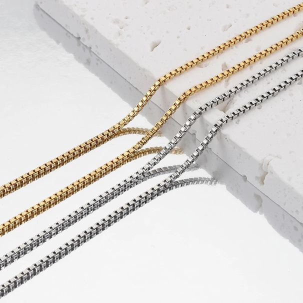 Collana in acciaio inossidabile, semplice e personalizzata, con catena quadrata in acciaio al titanio e clavicola, accessorio a catena corta_voghion.com