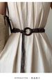 Woven Wooden Buckle Wax Cord Belt New Extended Tassel Beaded Waist Cord Niche Design With Skirt Trim_voghion.com